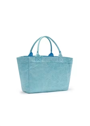 Medium trapeze shopper banana print Blue Curacao C2080015 Ganni 